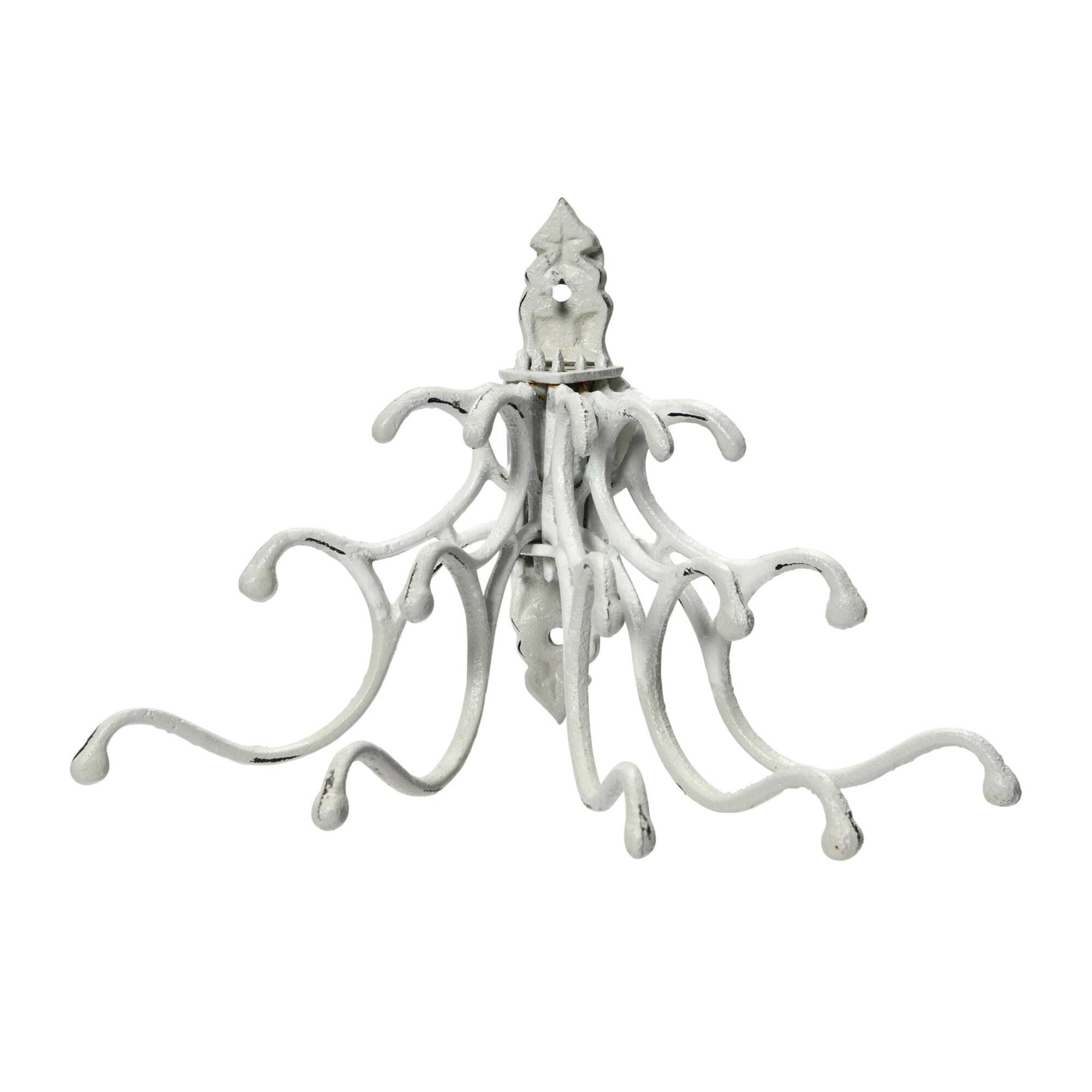 Hello Honey® 7.5" White Decorative Distressed Metal Wall Hook